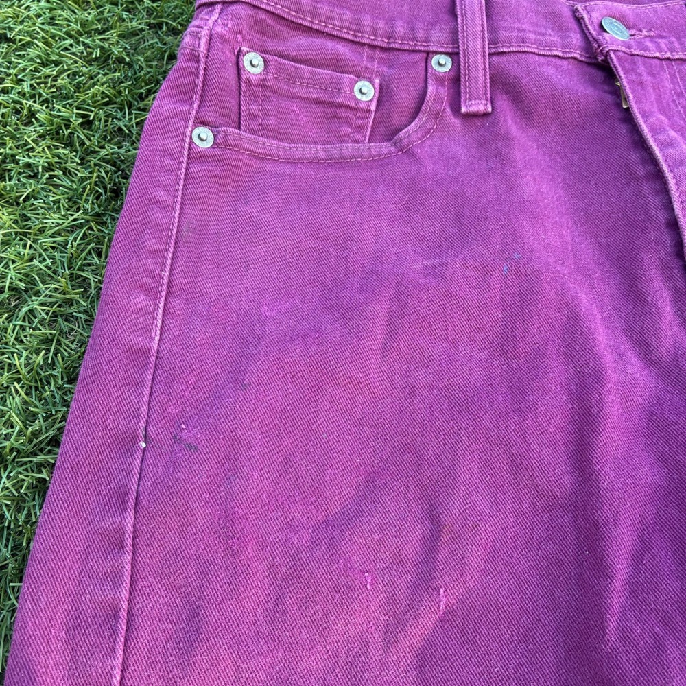 Levi's 513 White Tag 30x30 Pants Purple Cotton Stretch Jeans - Picture 9 of 11